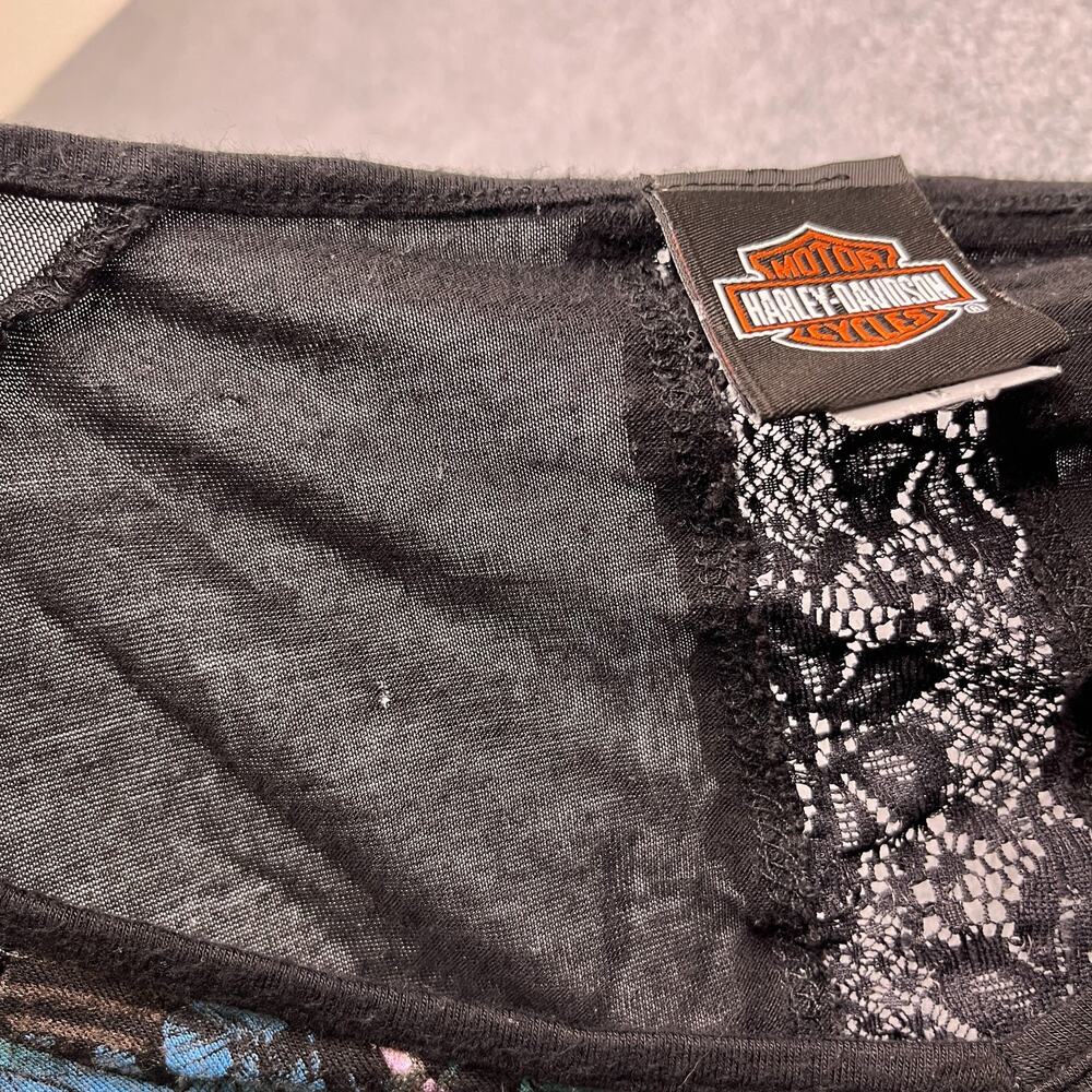 Vintage Harley-Davidson T-Shirt Womens Medium Black Rhinestones Embellished USA - Picture 9 of 11